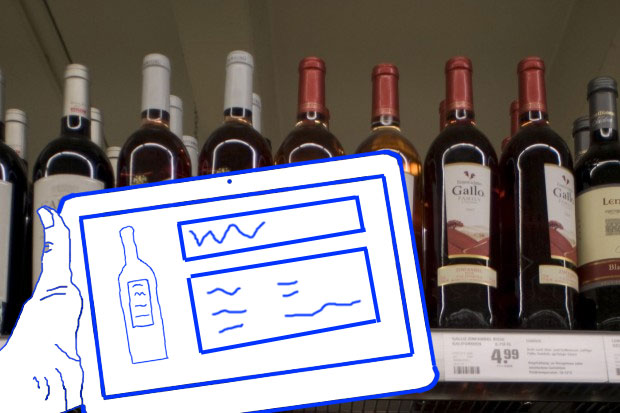Wine bottle App as an example for hybrid sketching 