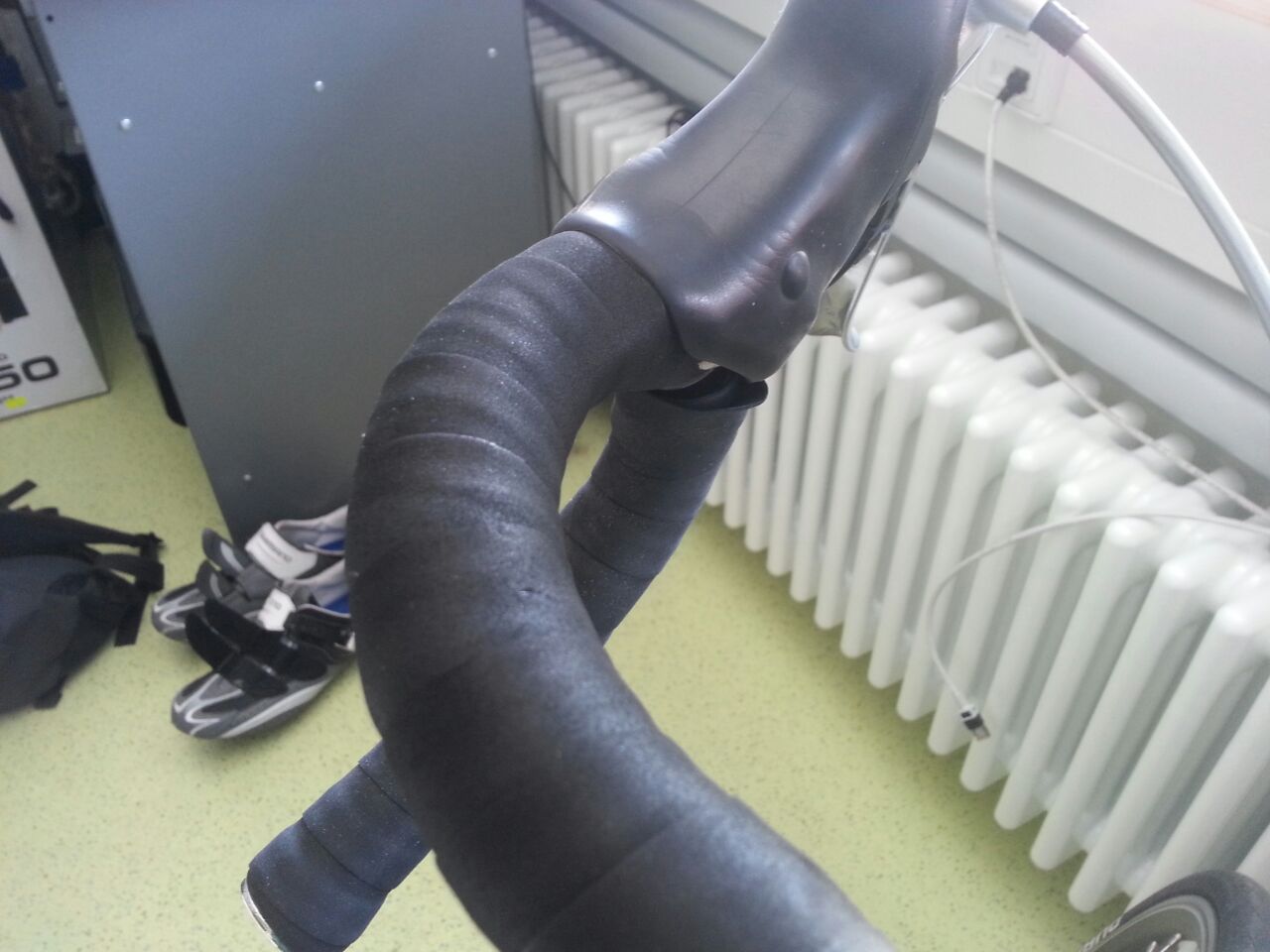  Tape added around the handlebars